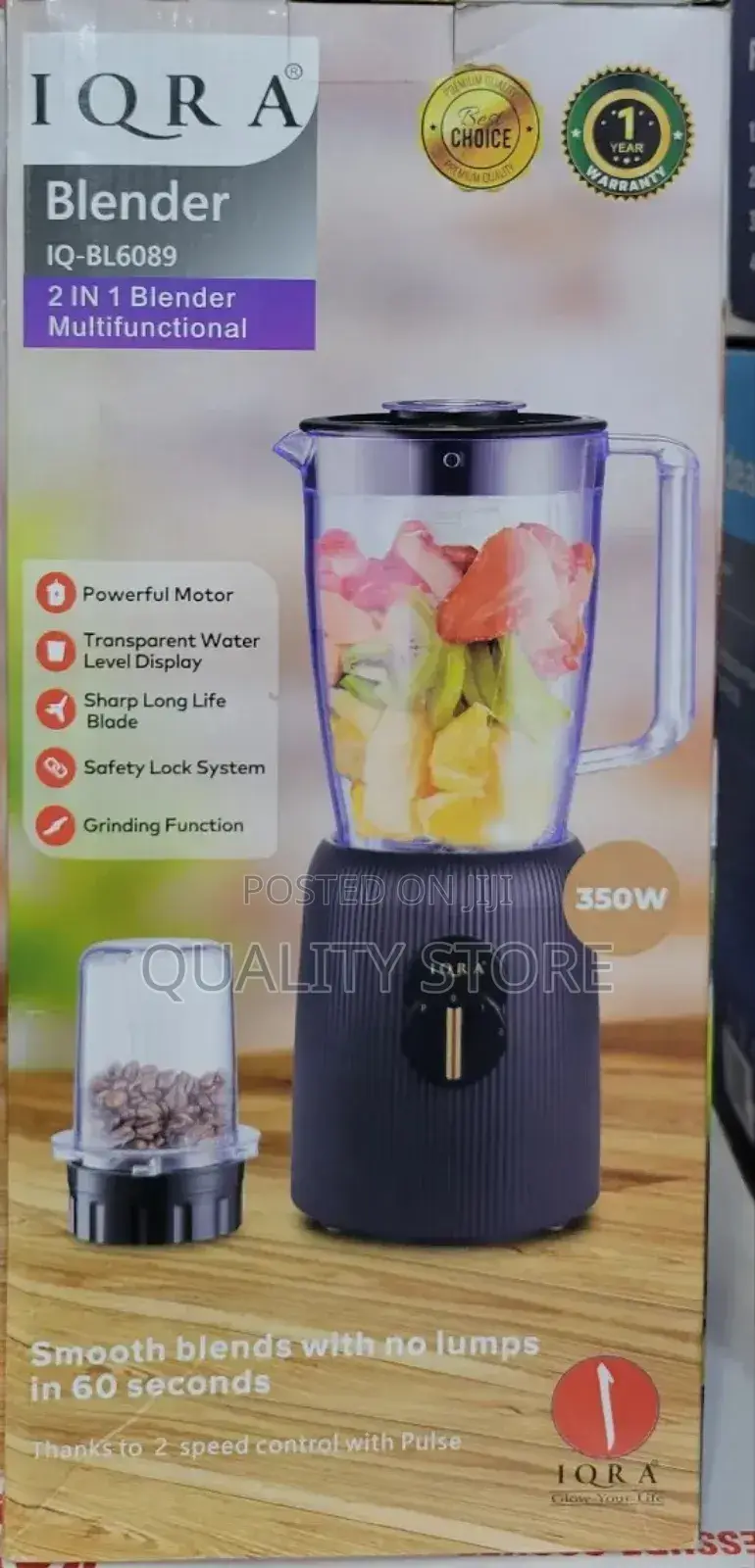 Iqra Blender 2 in 1 Iq-Bl6089