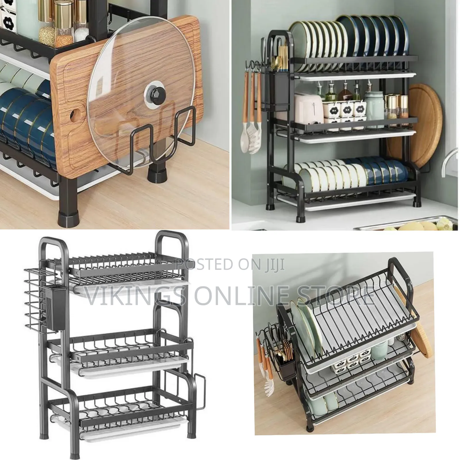 Multi-Tier Kitchen Storage and Drying Rack - Multicolor