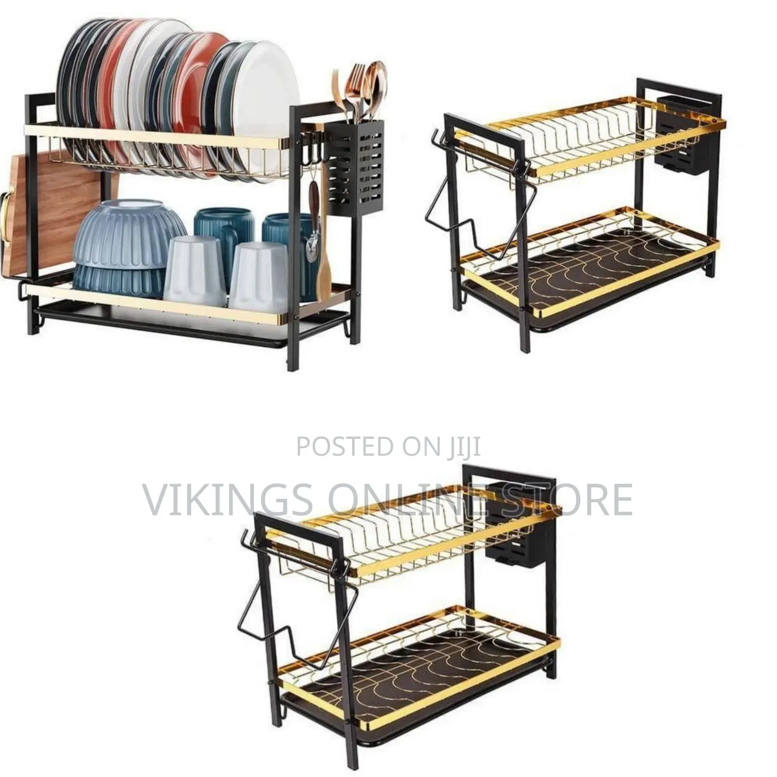Sophisticated Two-Tier Dish Drying Rack and Countertop Organizer
