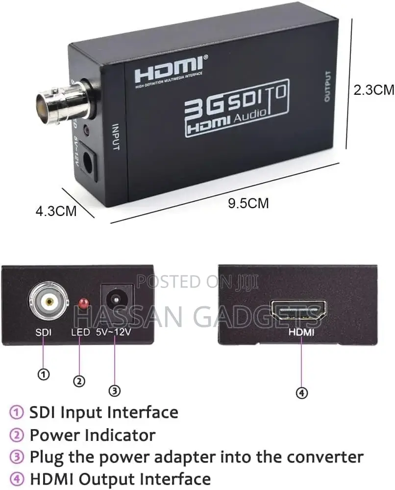 Hdmi Converter Adapter - Mini 3g Sdi to Hdmi for Sd/Hd/3g-Sdi Signals