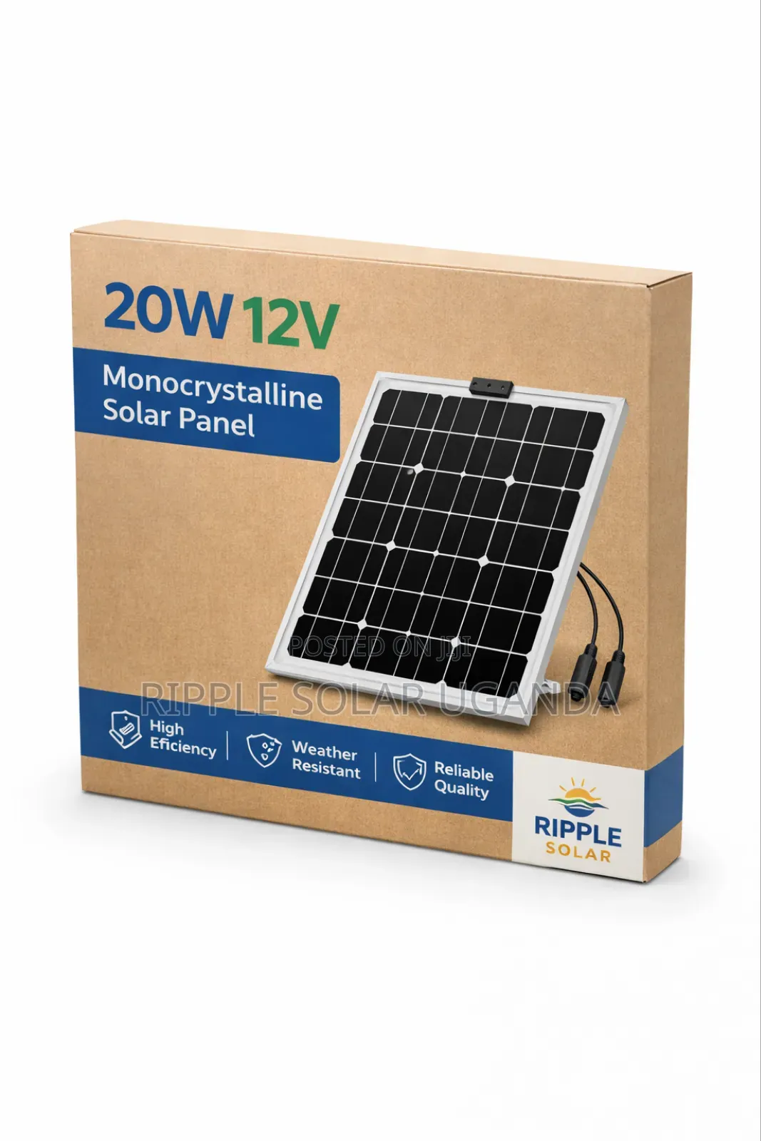 20w 12v Mono Solar Panel Small System CCTV Lighting Kampala