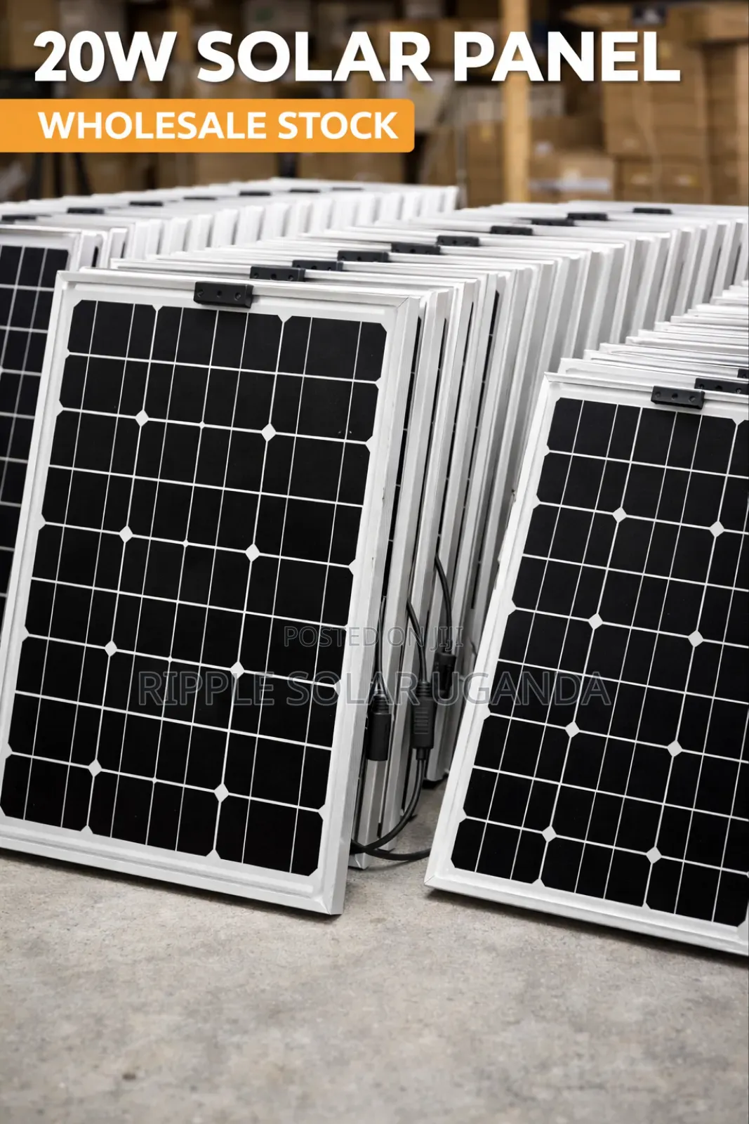 20w 12v Mono Solar Panel Small System CCTV Lighting Kampala