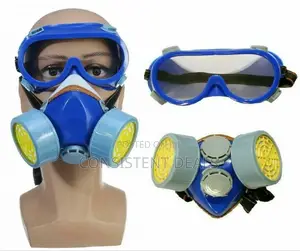 Respirator & Goggles Set Chemical Face Gas Paint Spray Sand Acid Mask