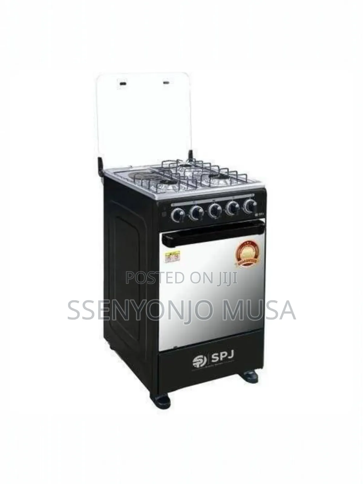 SPJ Cooker 50×50 - 3+1 Stove With Oven - 3 Gas Burners, 1000w Hotplate