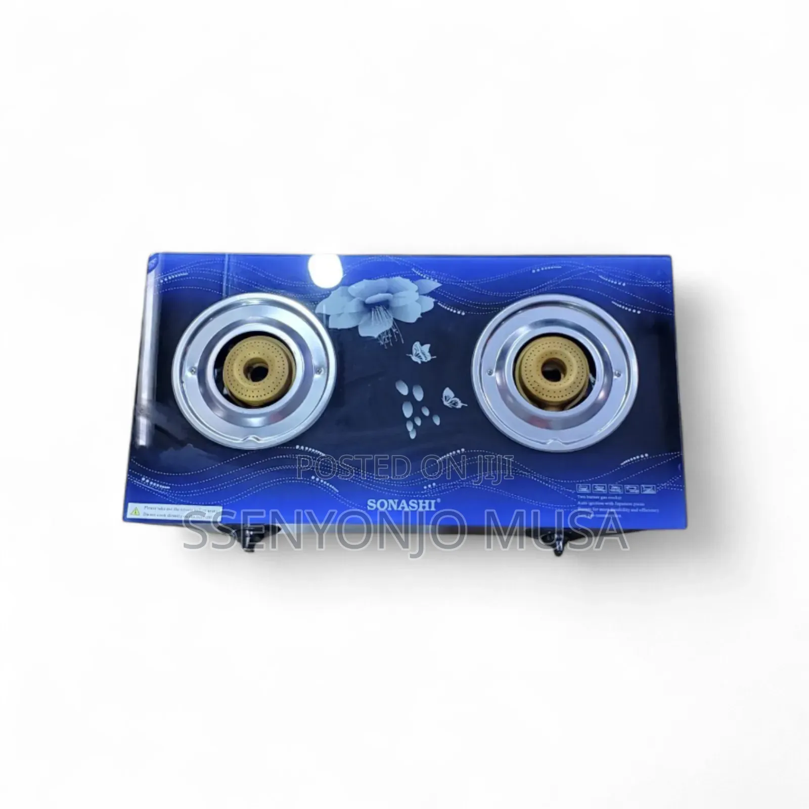 Sonashi Gas Burner /Stove -SGB-202gn Glass/Stainless Steel Double