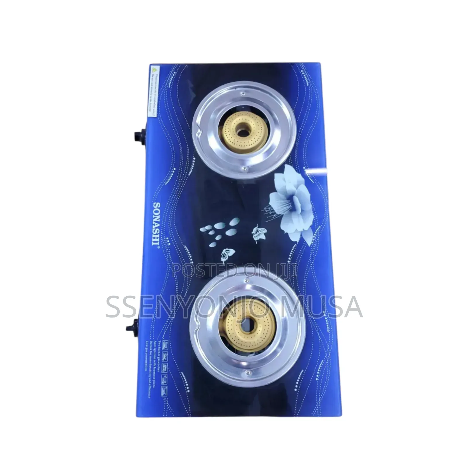 Sonashi Gas Burner /Stove -SGB-202gn Glass/Stainless Steel Double