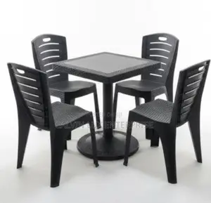 Plastic Chairs and Table Set of 4