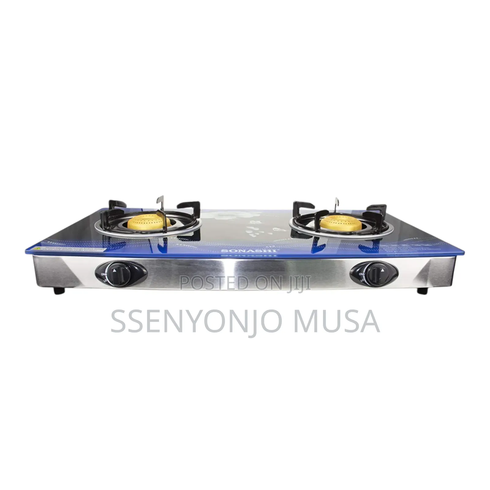 Sonashi Gas Burner /Stove -SGB-202gn Glass/Stainless Steel Double