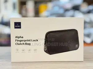 Wiwu Alpha Fingerprint Lock Clutch Bag, Anti Theft Leather
