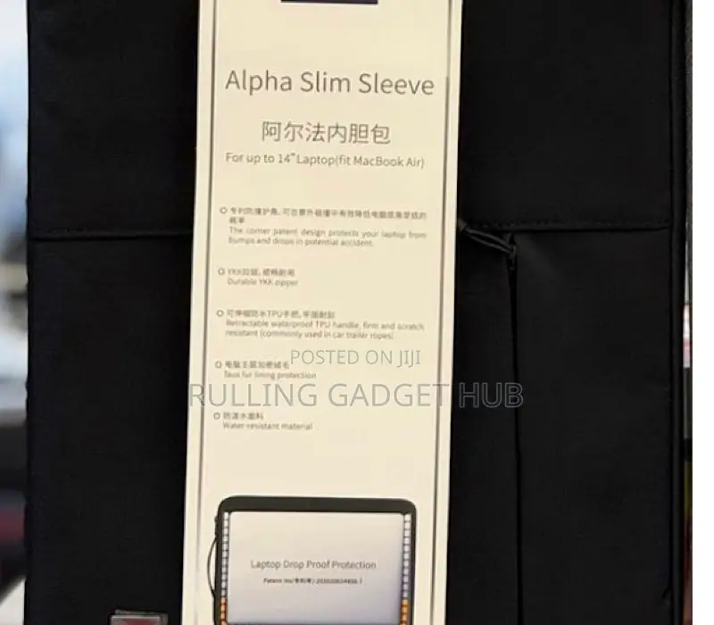 Wiwu Alpha Slim Laptop Sleeve Bag 14inch, Waterproof Bag.