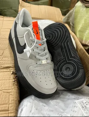 Green and Grey Nike Airforce 1 Black Sole Sneakers