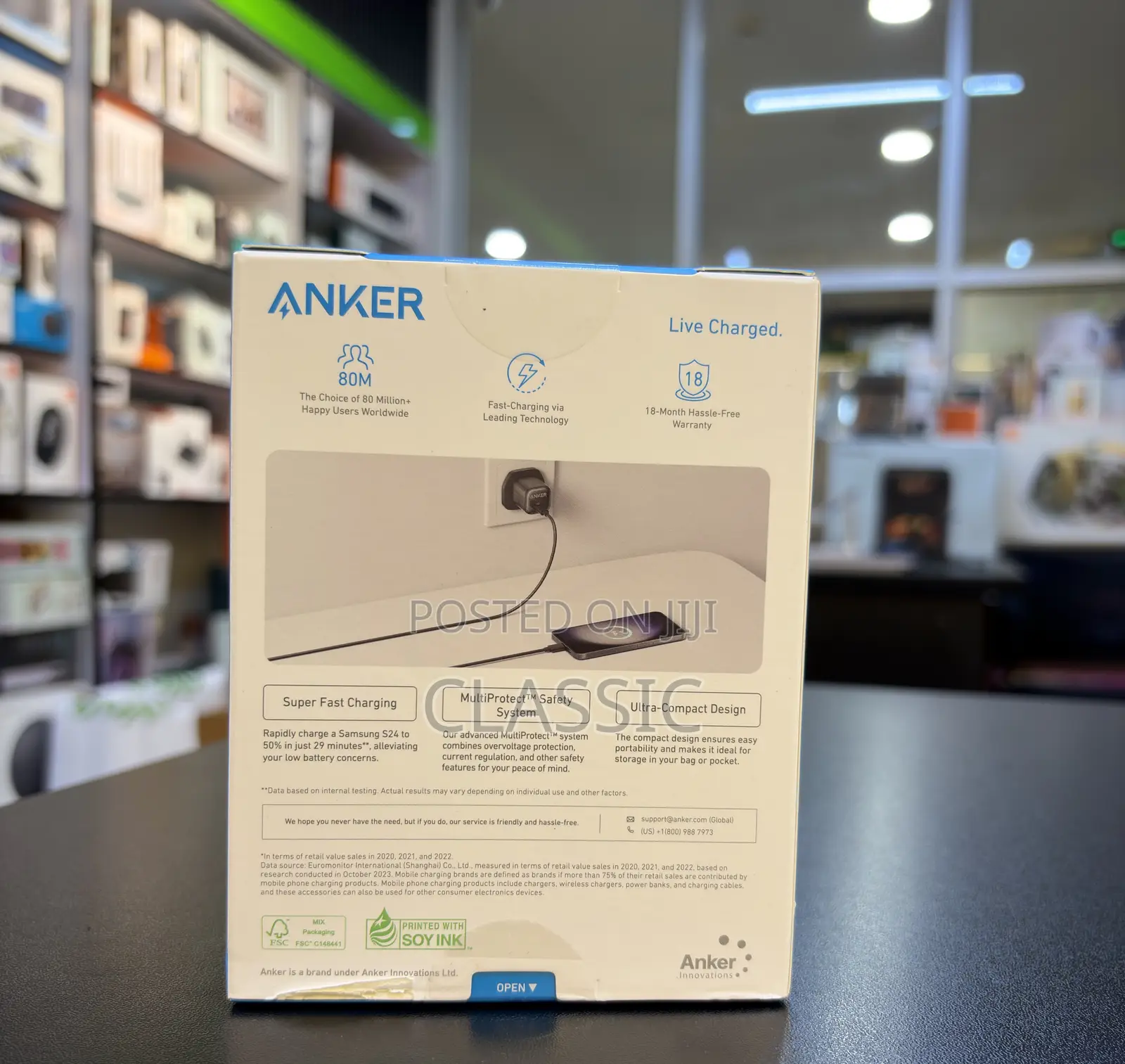 Anker 25w Usb-C Charger With Usb-C Cable (Model B2656k11)