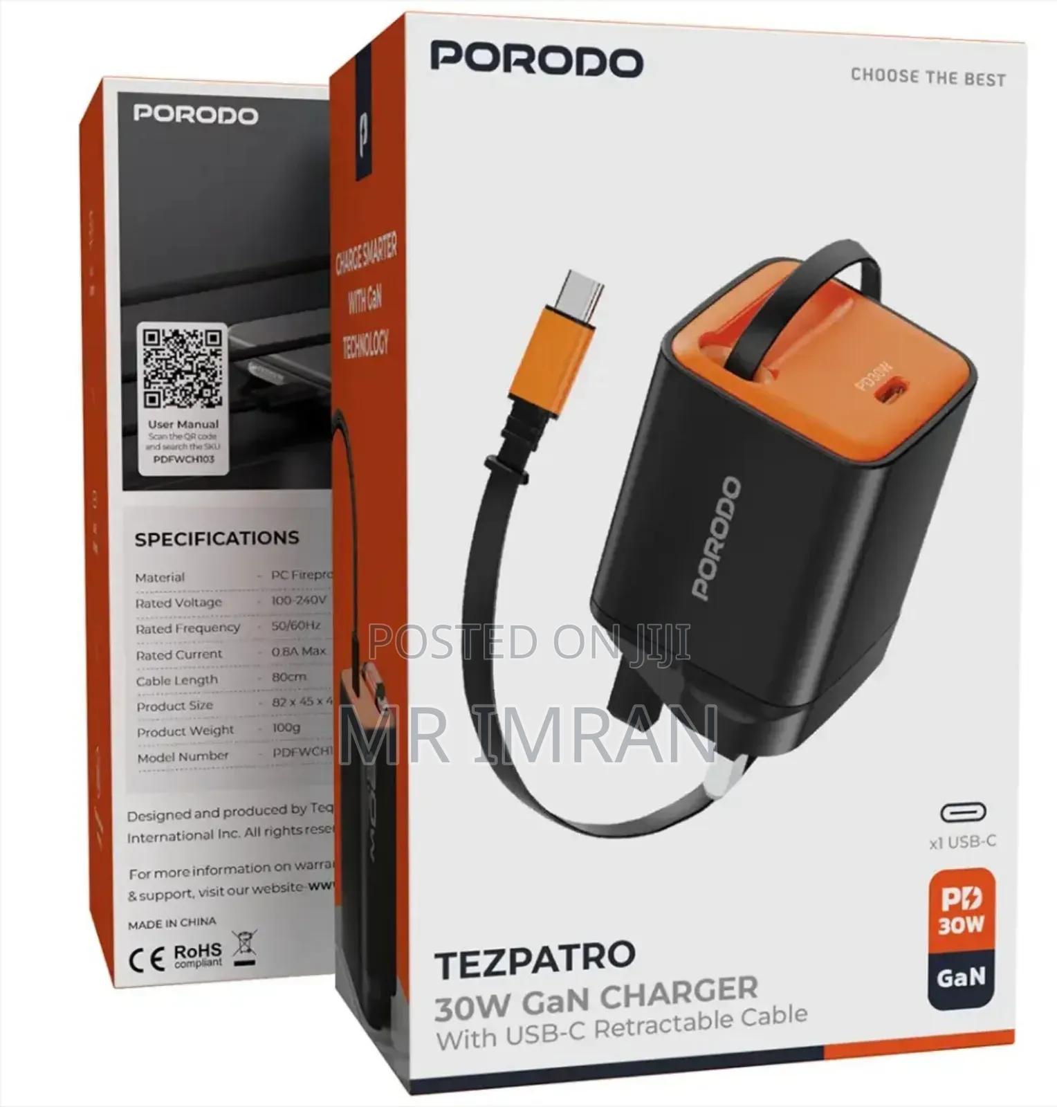 Porodo Tezpatro 65w Gan Charger.