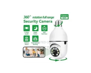360° Wifi Video Surveillance Camera in White.