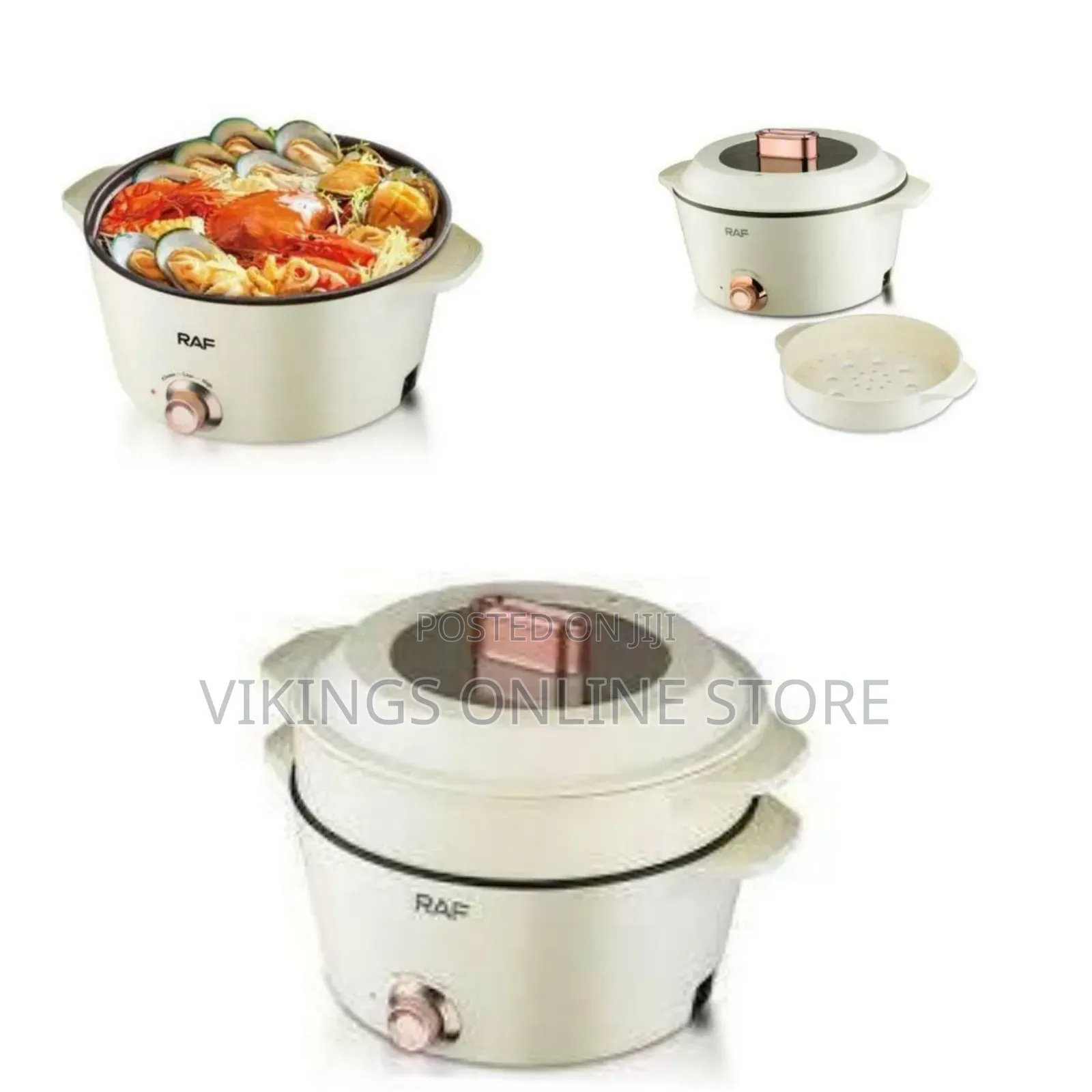 Raf Multi-Functional Electric Hot Pot and Steamer System - Multicolor