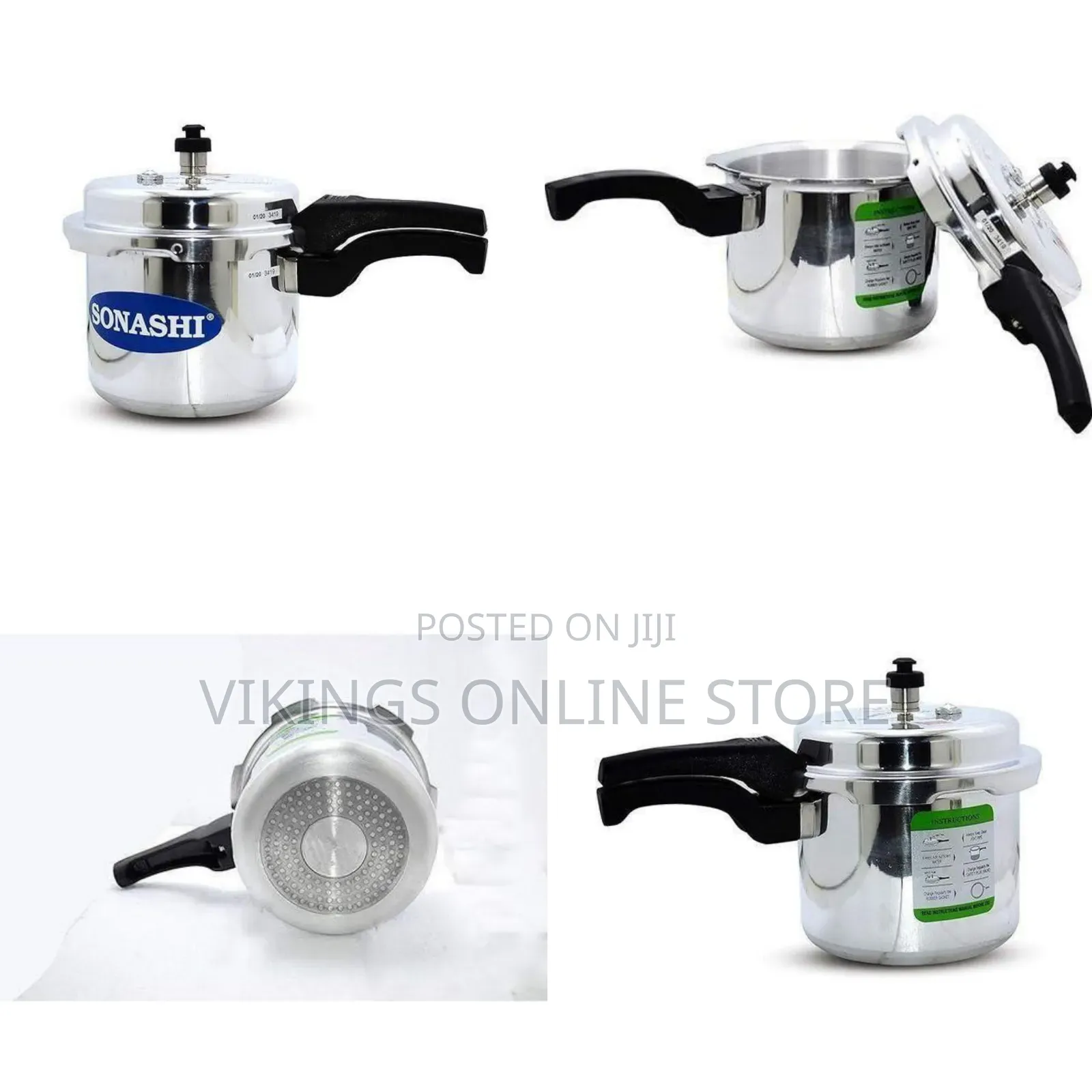 Sonashi Professional Aluminum Pressure Cooker With Safety Valve