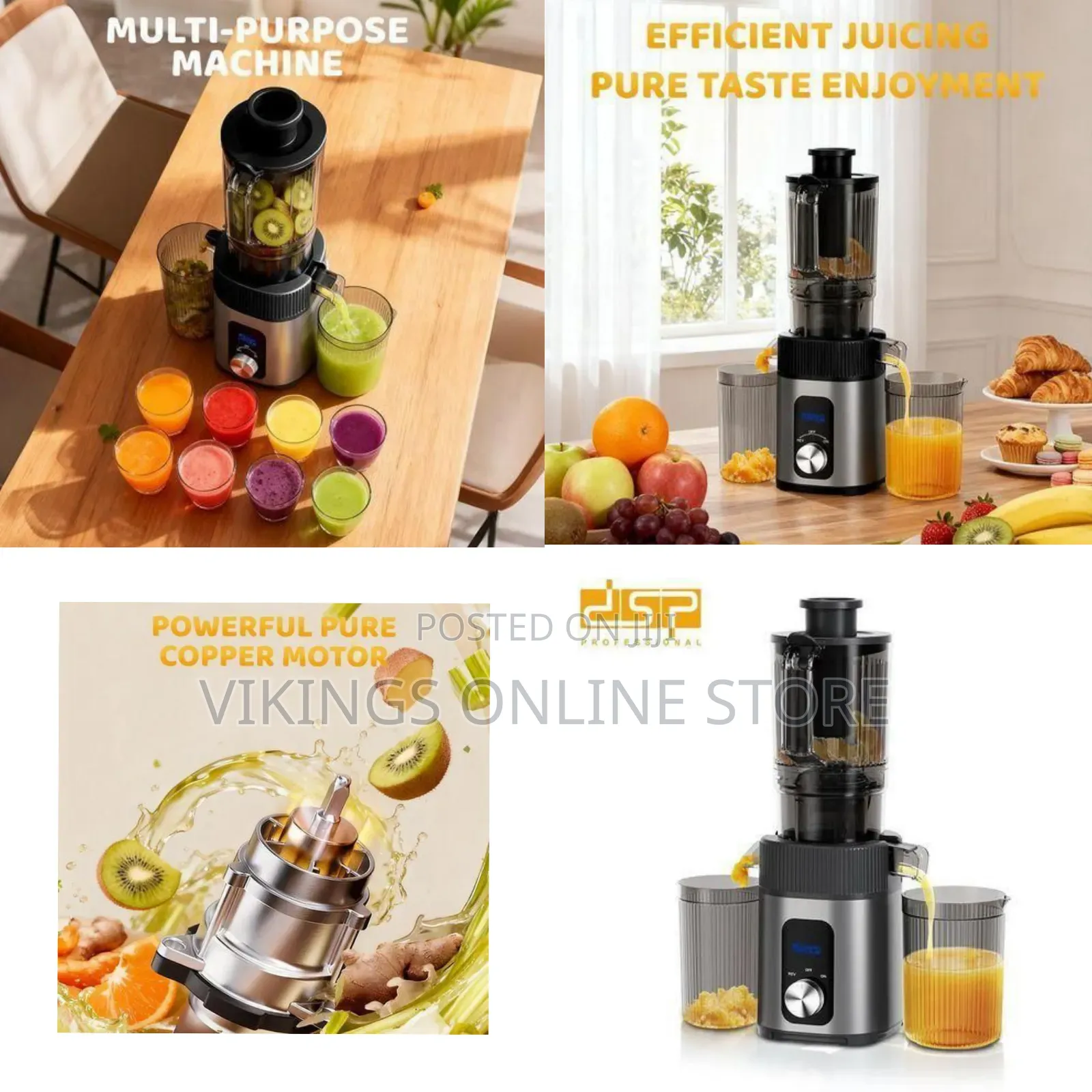 DSP Whole Slow Juicer (200w) With 112mm Large Feed Chute - Multicolor