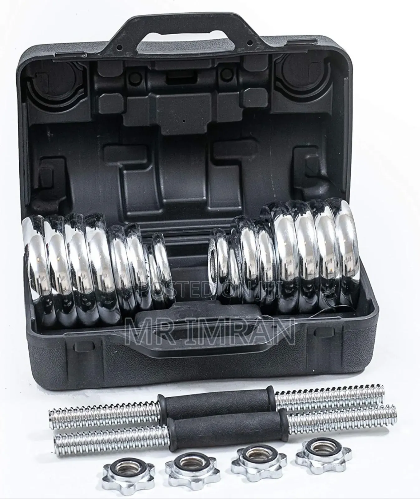 30kg Adjustable Chrome Dumbbell Spinlock Set