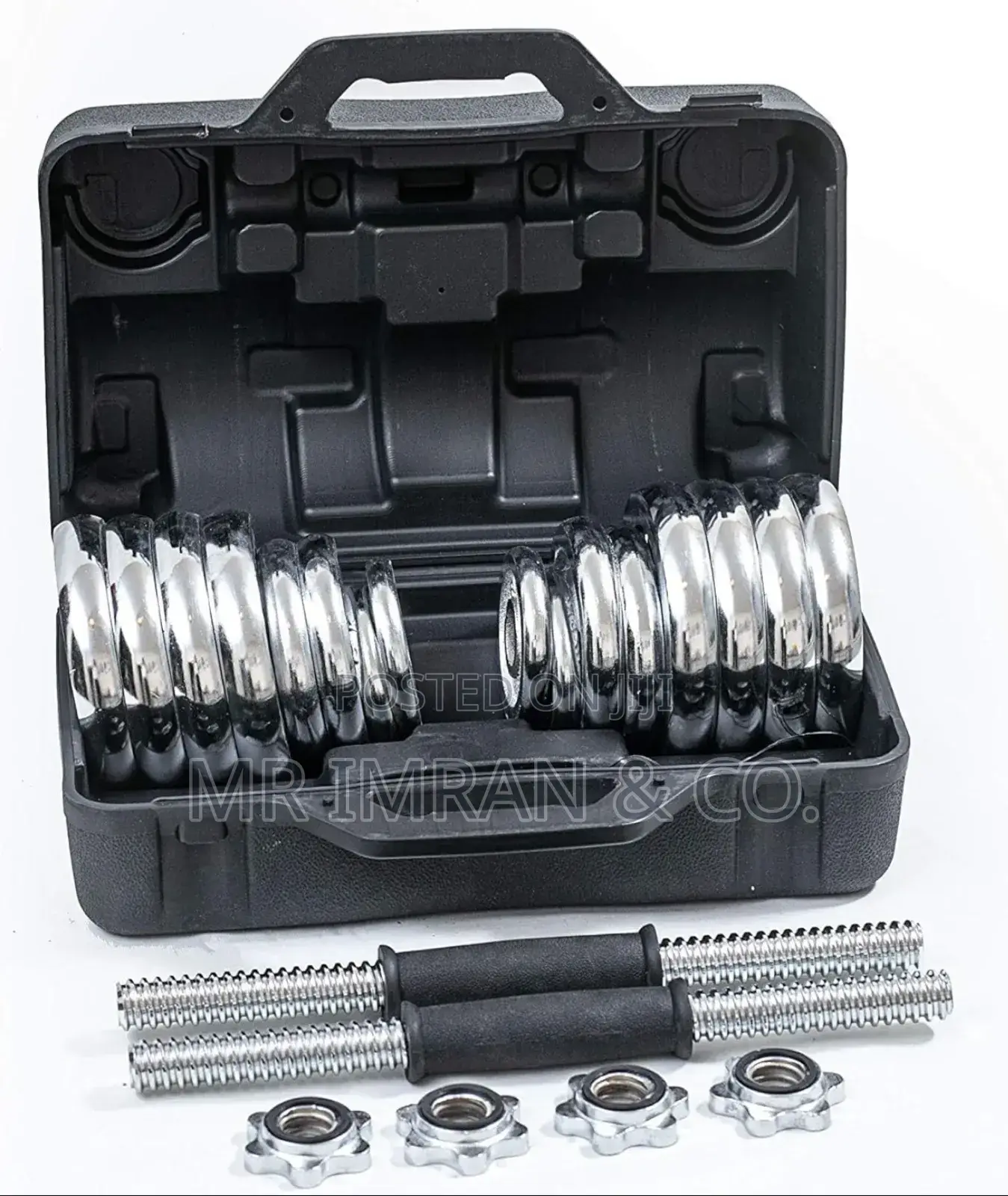 30kg Adjustable Chrome Dumbbell Spinlock Set