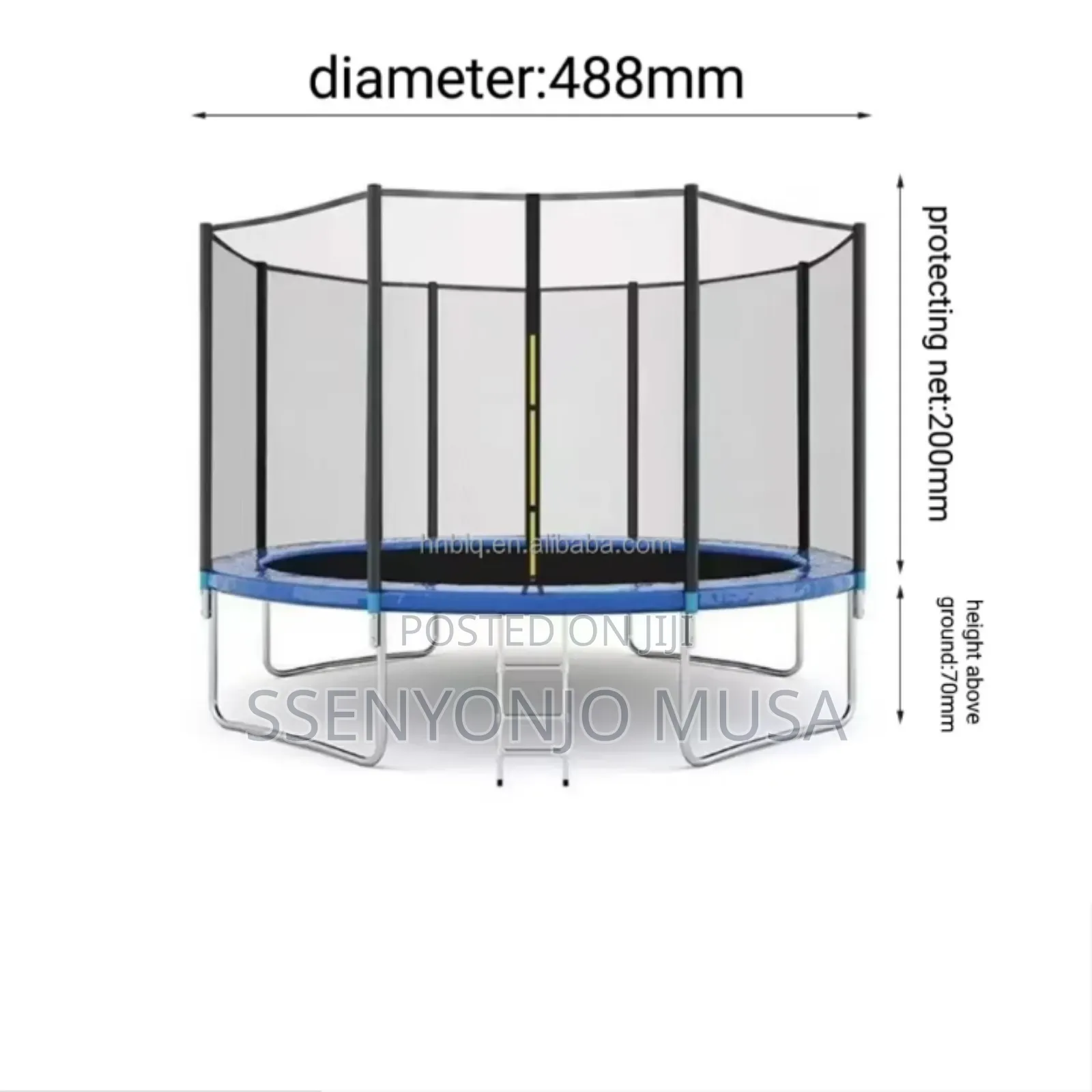 12ft Trampoline Safety Net | Protective Anti-fall Guard With Jump Pad