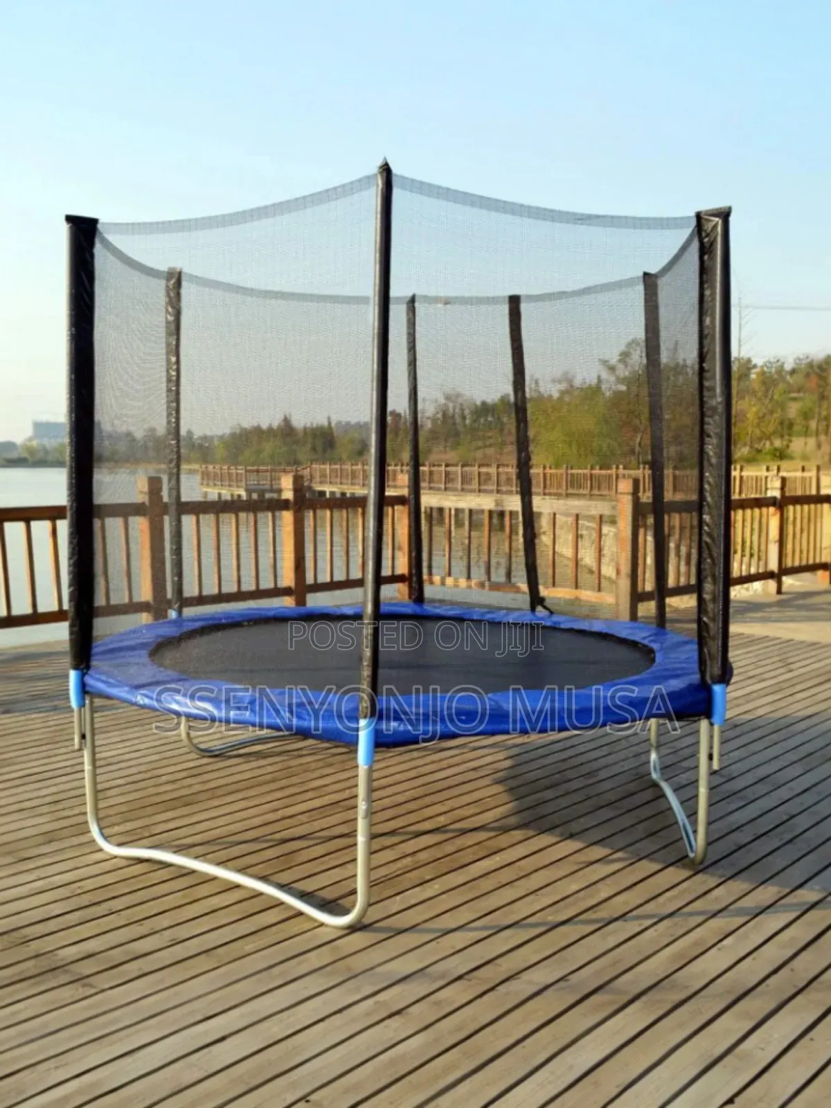 12ft Trampoline Safety Net | Protective Anti-fall Guard With Jump Pad