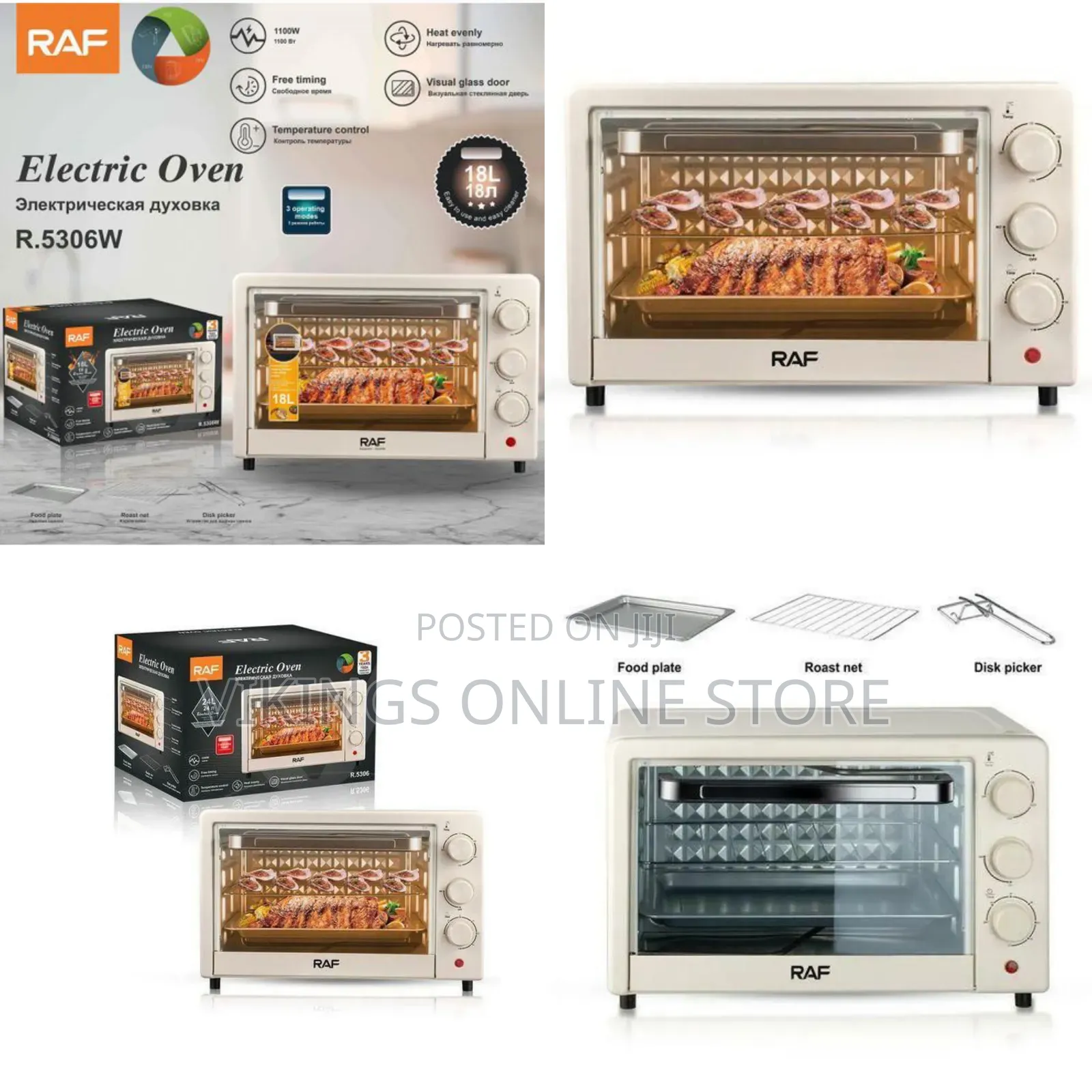 Raf R.5306w Compact 18l Electric Countertop Oven - Multicolor