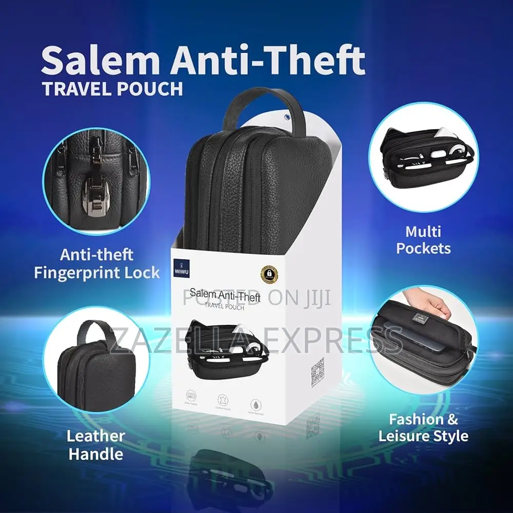 Wiwu Salem Anti Theft Clutch Bag With Three Zippers, Numeric Lock Bag