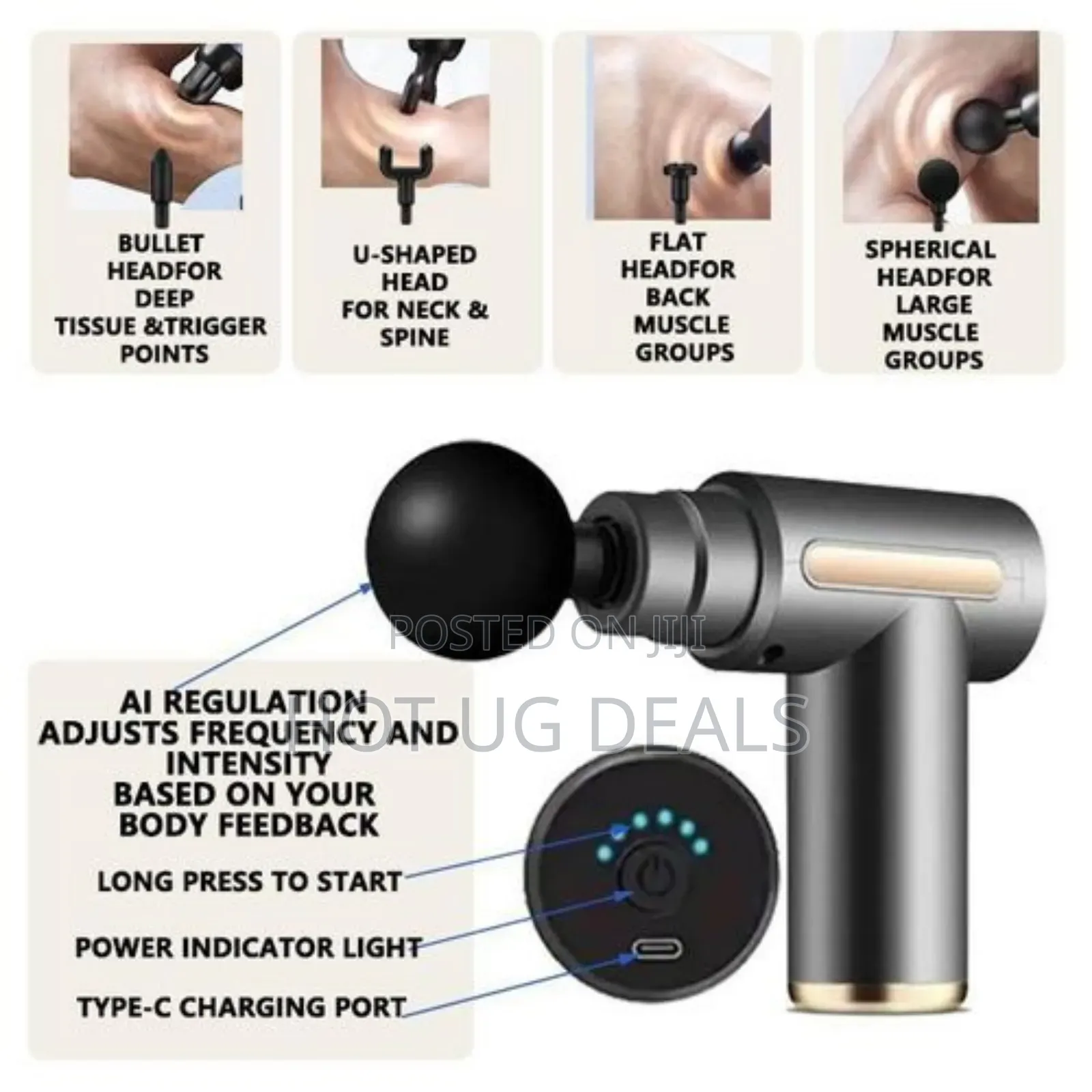 Massage Gun With 4 Heads