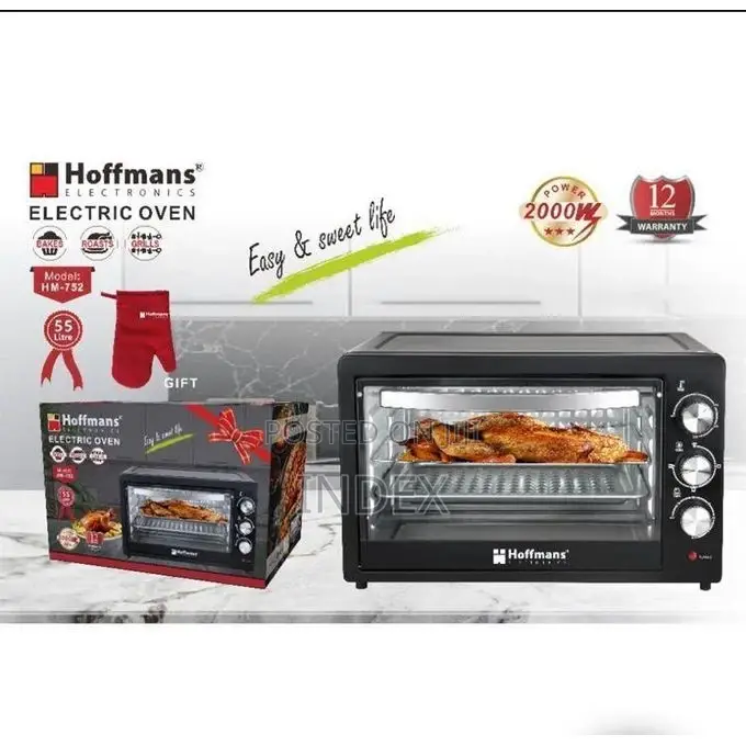 Hoffmans 55l/ 55 Liters Electric Oven With Rotisserie Hm-785 - Black