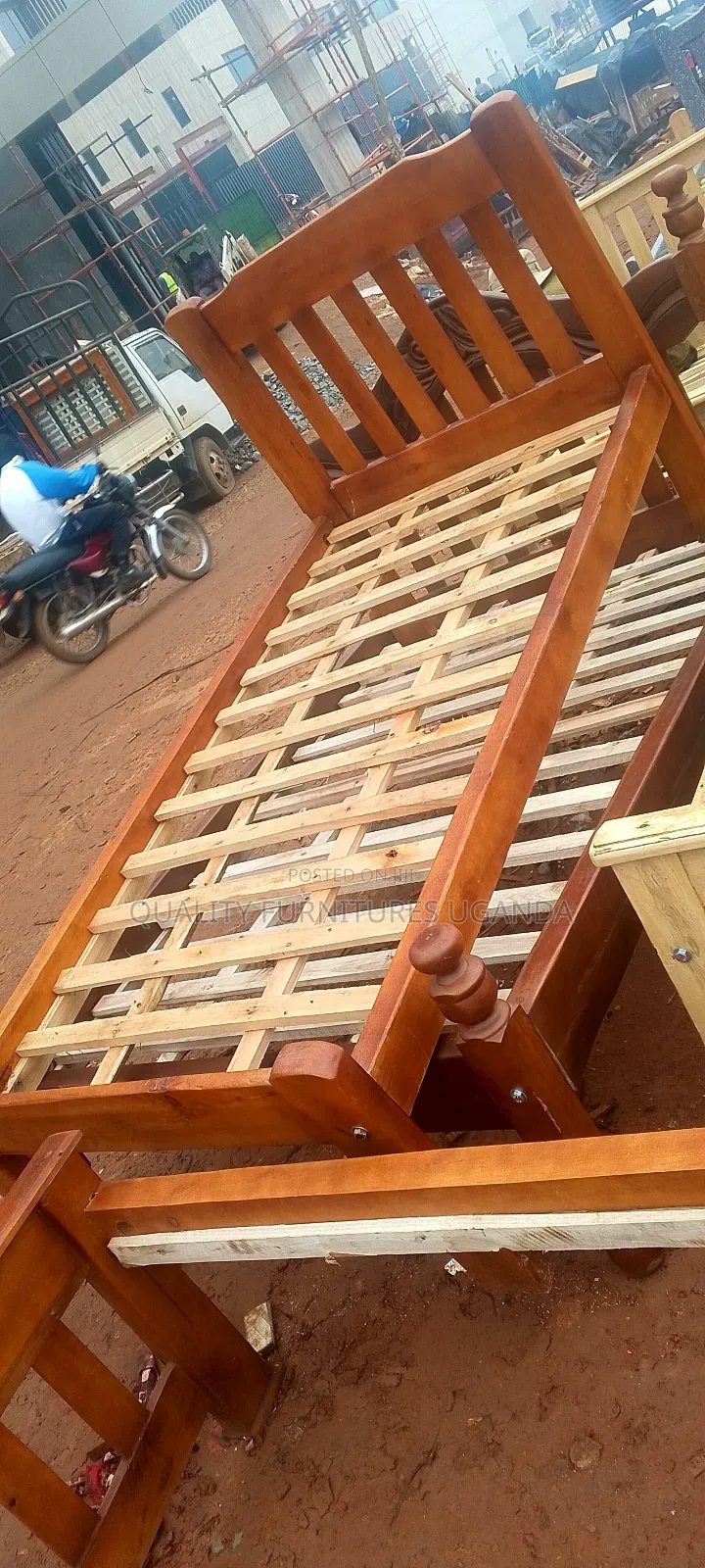 Simple 3 by 6 Brown Colored Bed