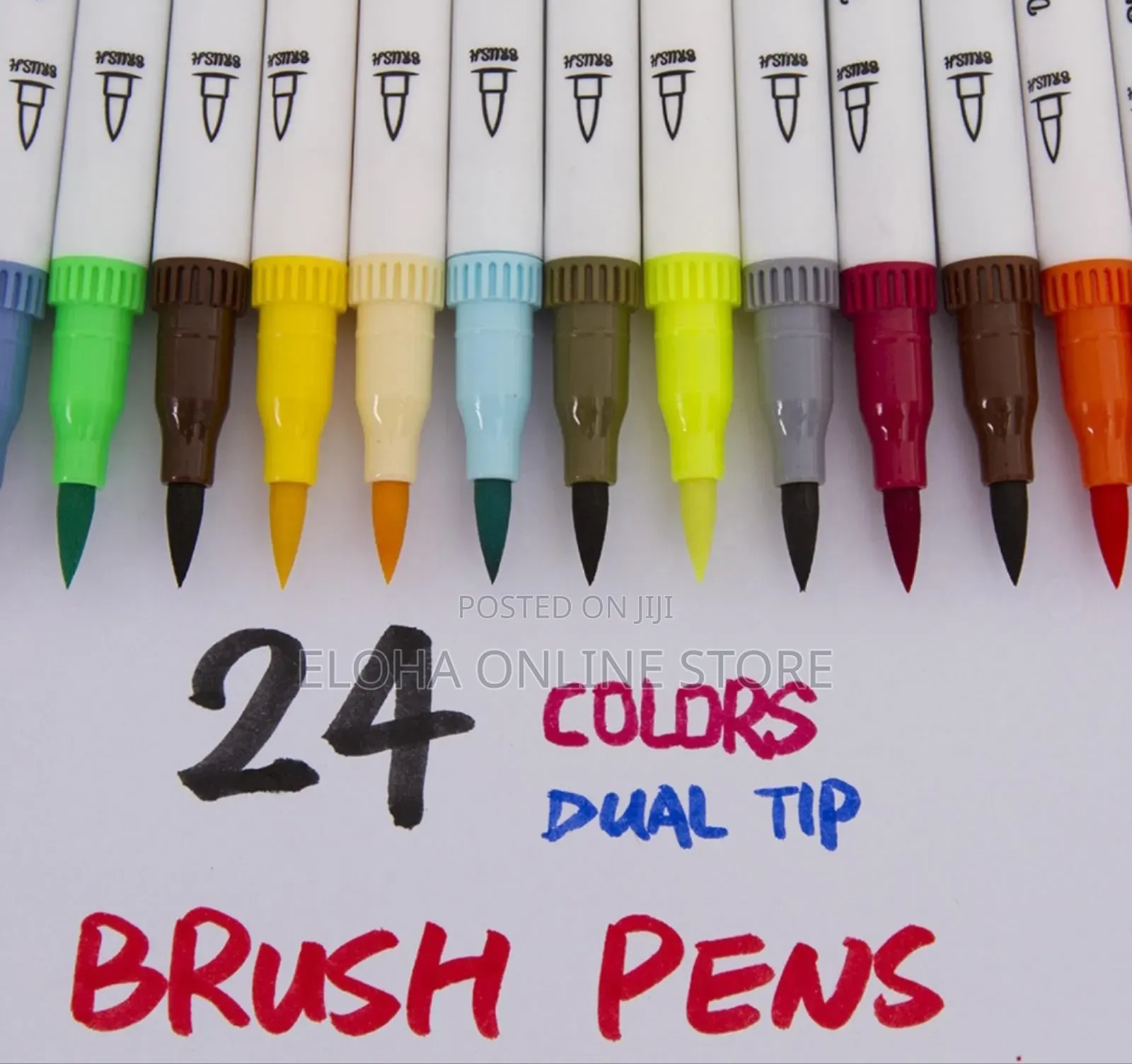 24 Colors Dual Tip Brush Pens