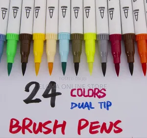 24 Colors Dual Tip Brush Pens