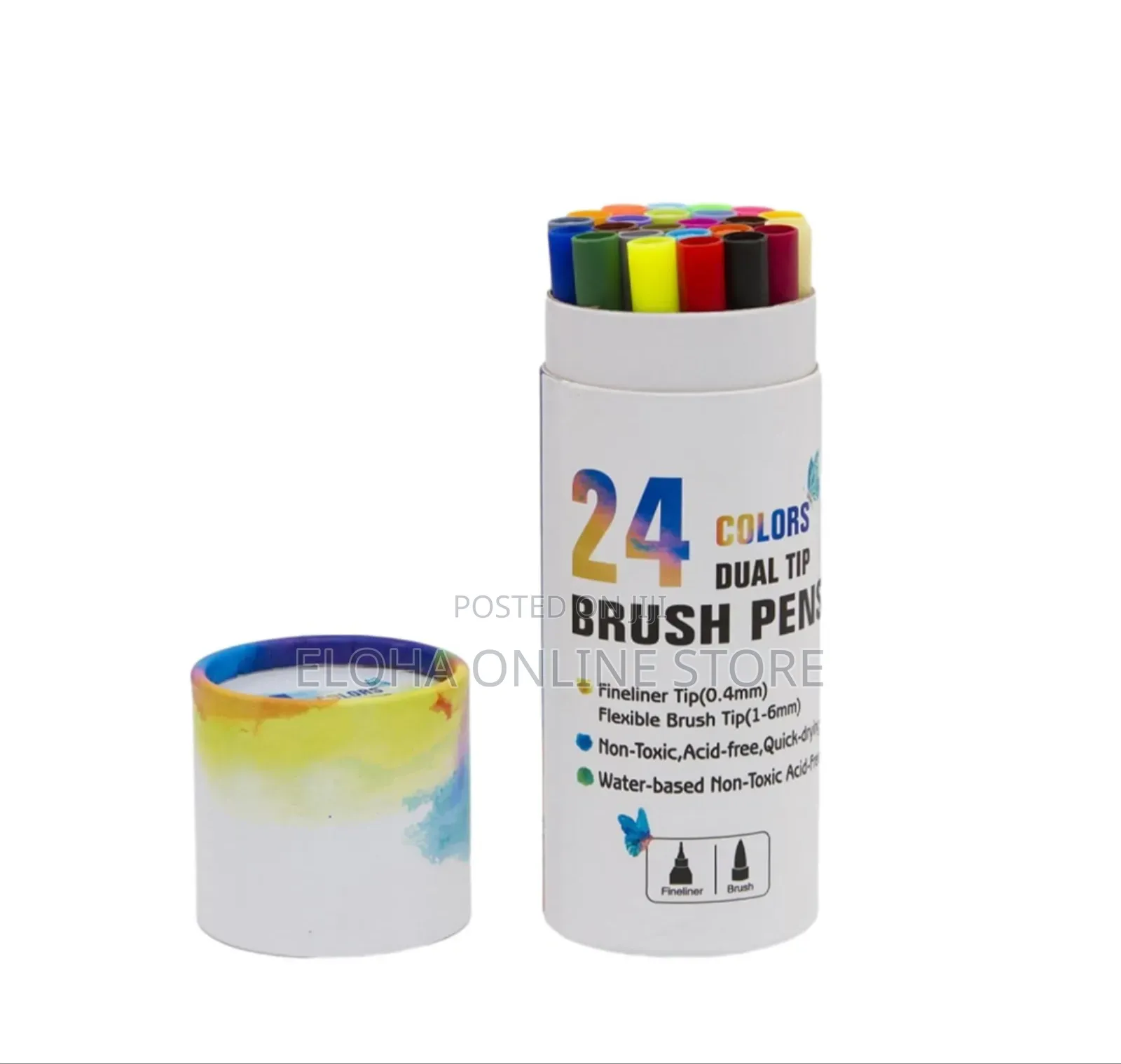 24 Colors Dual Tip Brush Pens