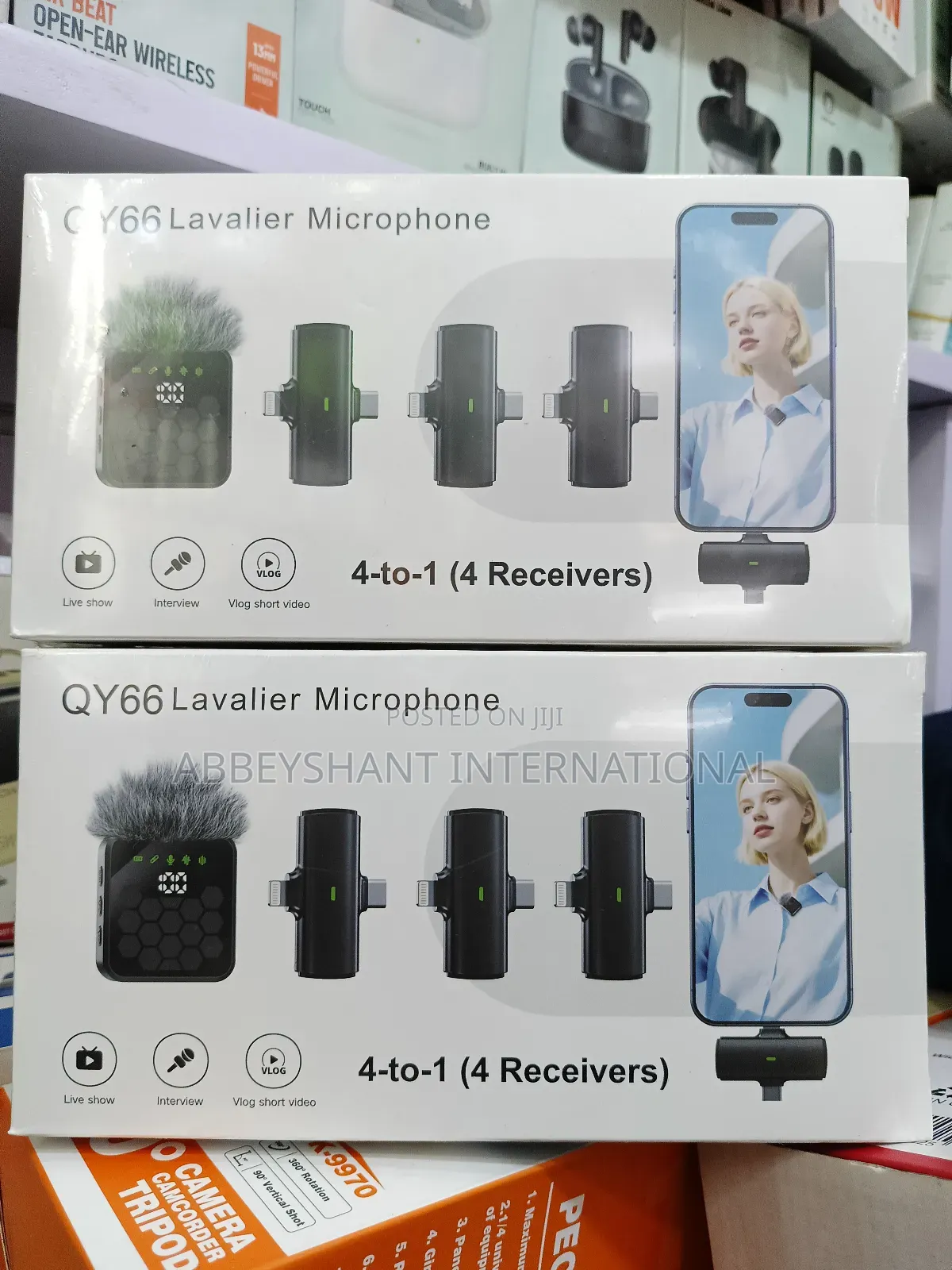 Wireless Lavalier Microphone Set/4 in 1 Qy66 Mini Wireless Microphone