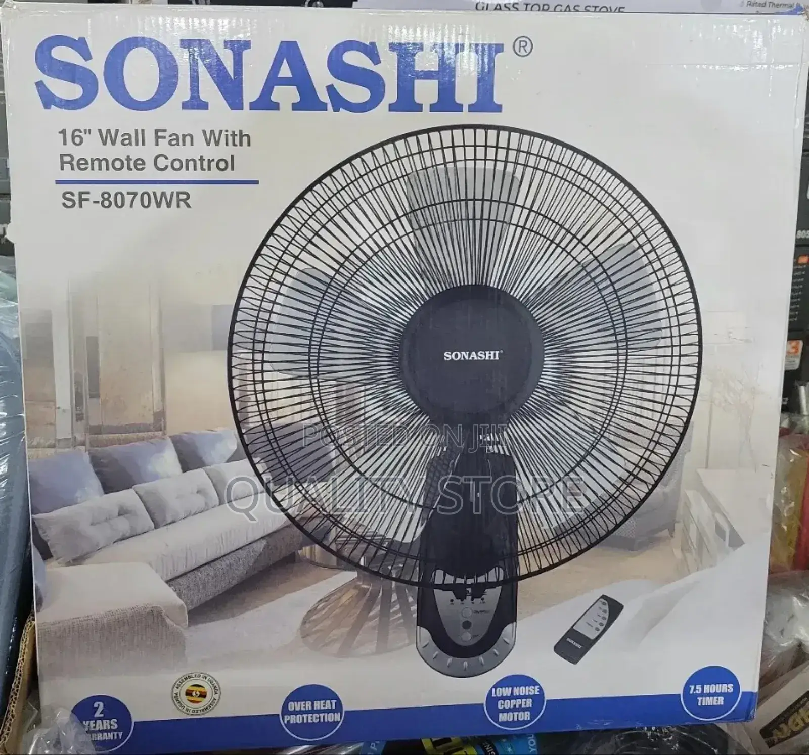 Sonashi Wall Fan With Remote Control Sf-8070wr
