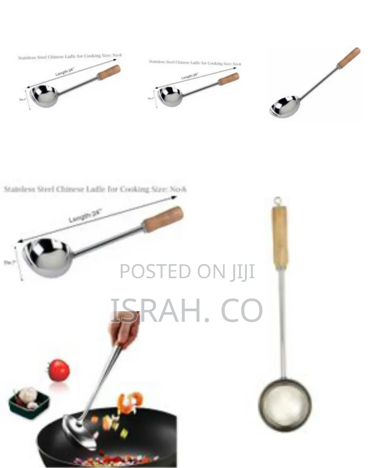 24"Hospitality Chinese Ladle Scoop With Wooden Handle for Hotel