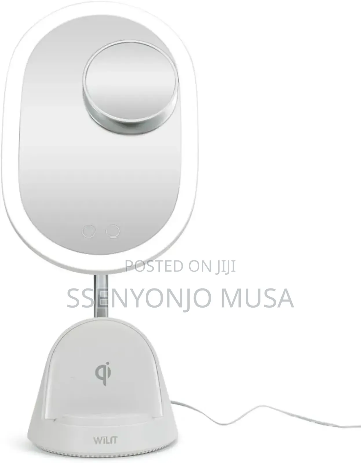 Led Makeup Mirror With Wireless Phone Charging – Dimmable Touch Light