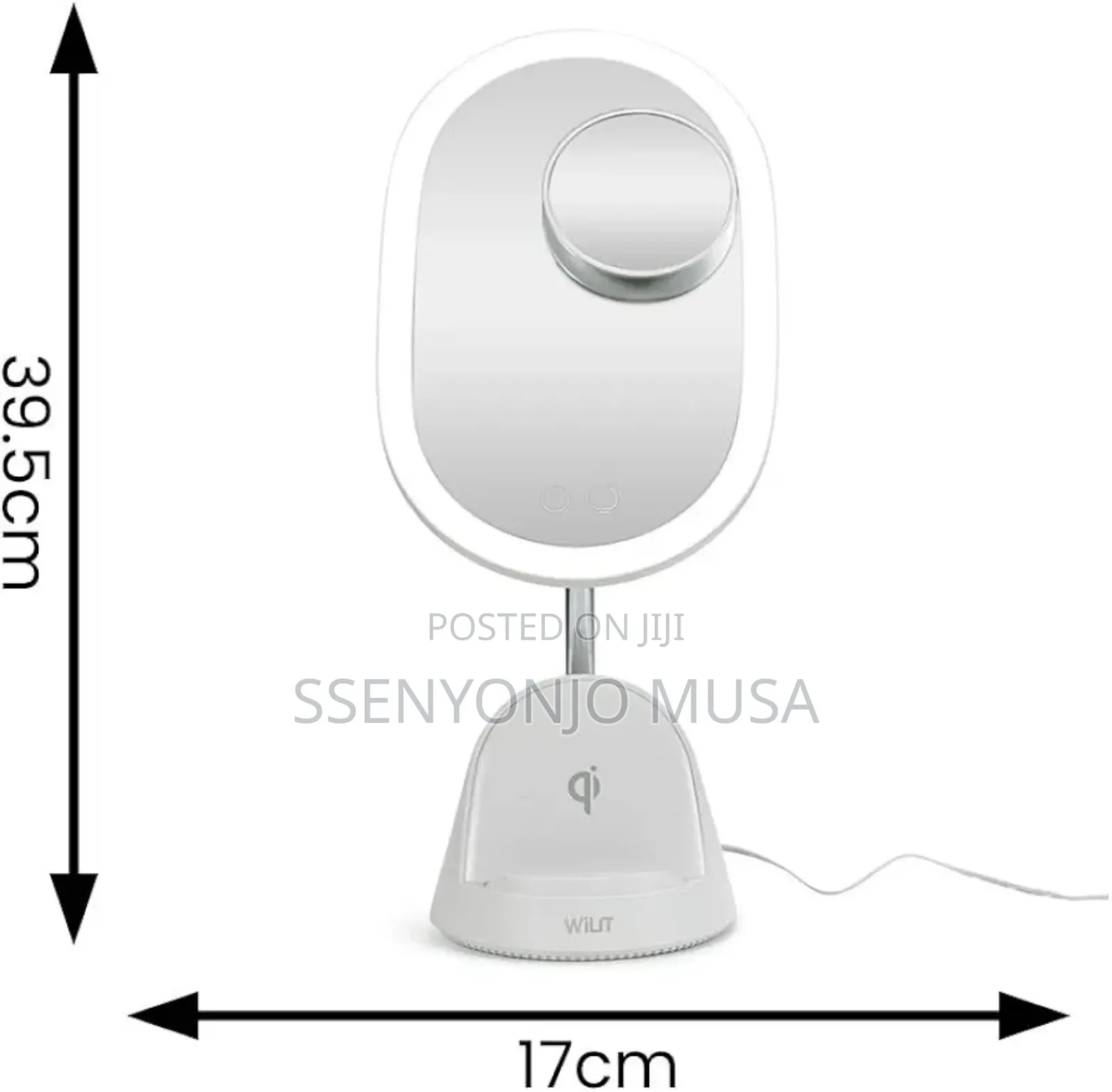 Led Makeup Mirror With Wireless Phone Charging – Dimmable Touch Light