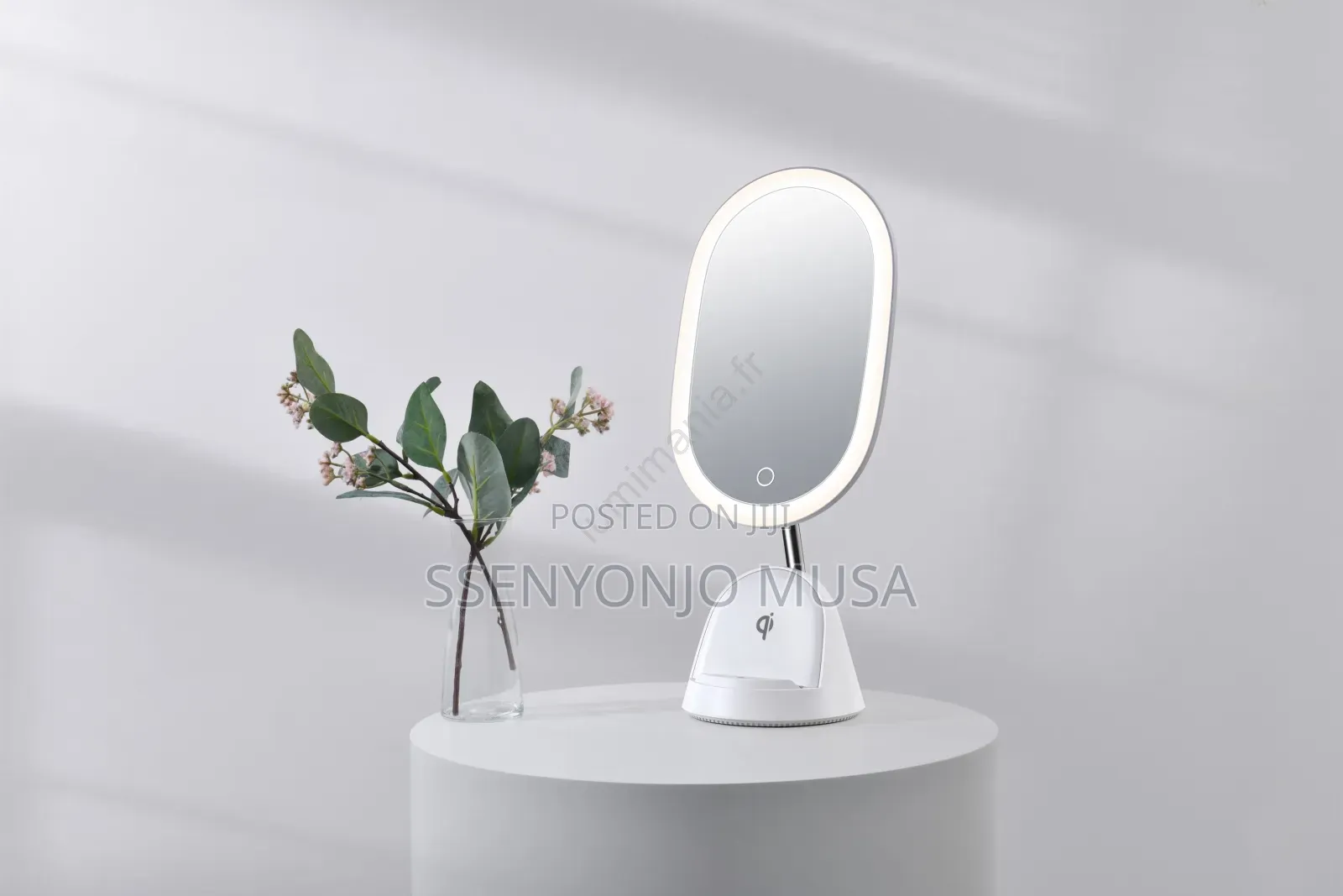 Led Makeup Mirror With Wireless Phone Charging – Dimmable Touch Light