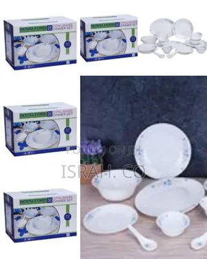 Royalford 40 PCS Opal Glassware Spoons Plates Bowls Dinner