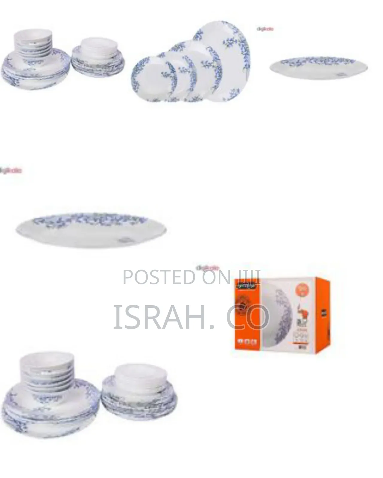 Arcopal 26 Pieces Aliya Blue Opalware Dinner Set With Saucer.