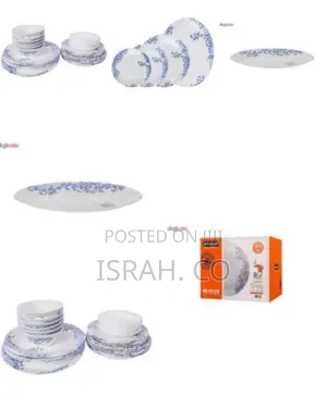 Arcopal 26 Pieces Aliya Blue Opalware Dinner Set With Saucer.