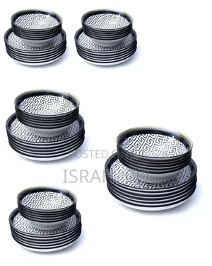 12 Piece Round Multi Design Food Plates, Bowls Dinner Set