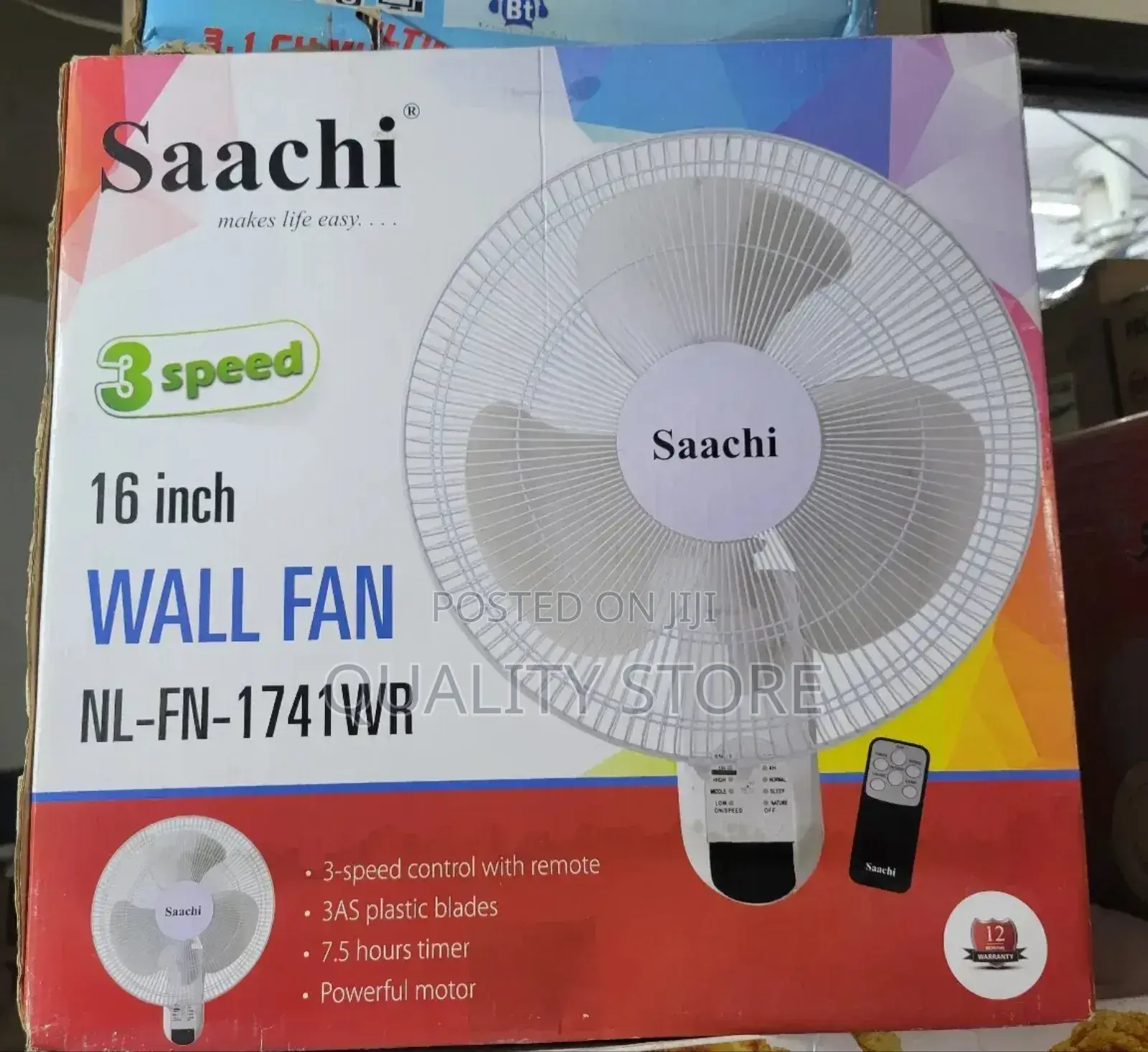 Saachi Wall Fan With Remote Control Nl-Fn-1741wr