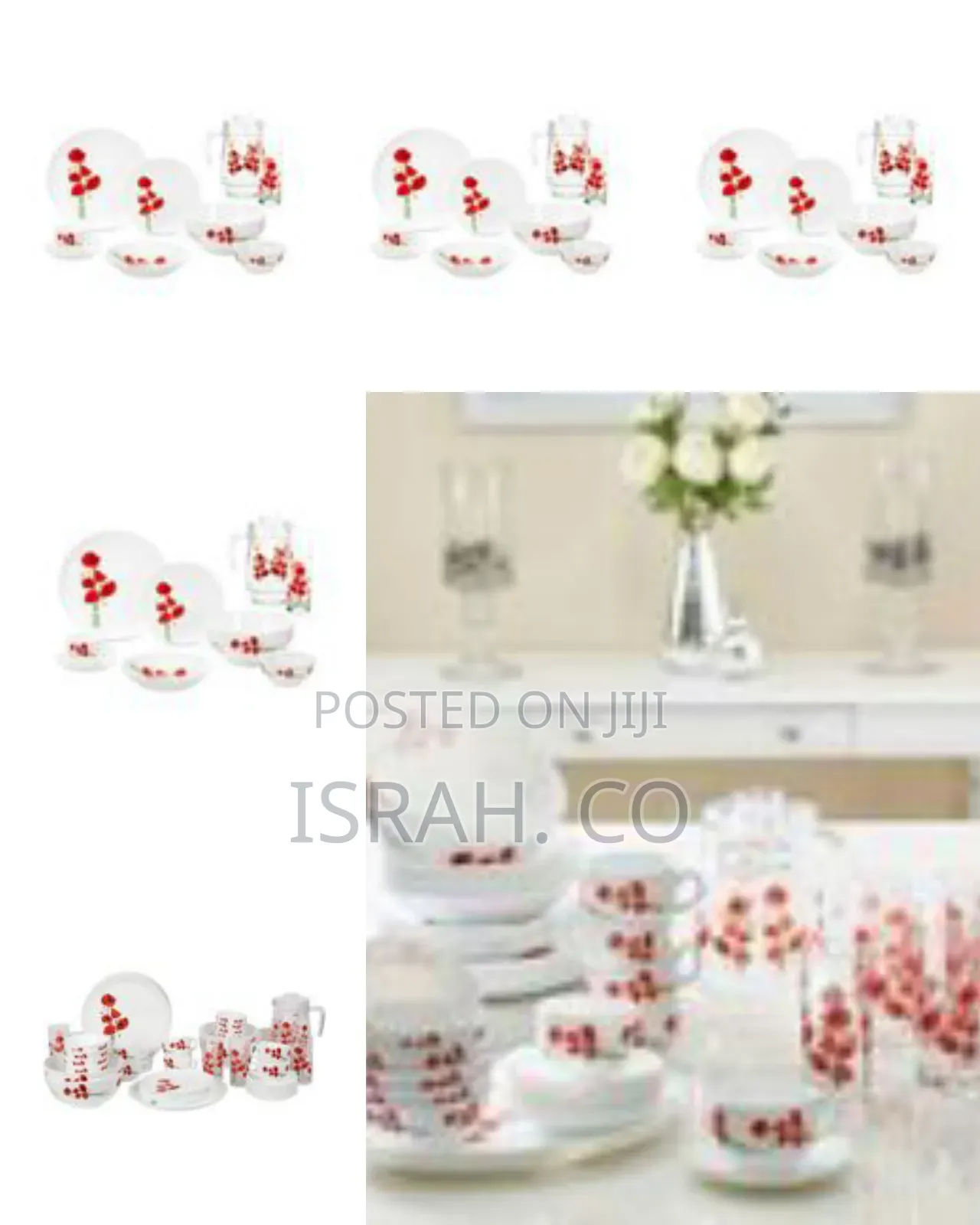 Luminarc Hypnosis Plates, Cups, Bowls Glass Dinnerware Set, 46 Piece,