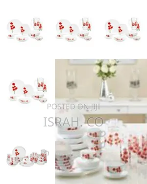 Luminarc Hypnosis Plates, Cups, Bowls Glass Dinnerware Set, 46 Piece,