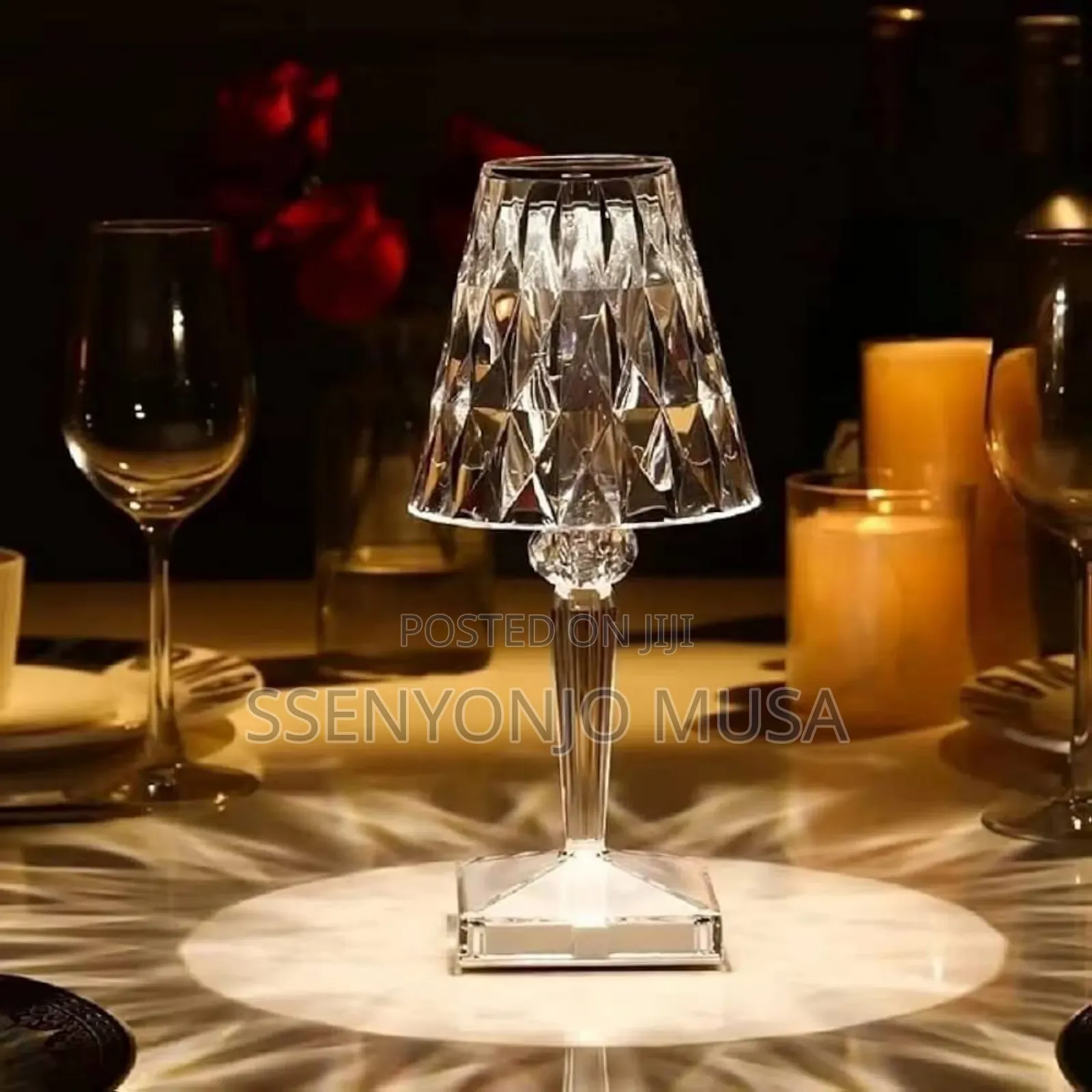 RGB Crystal Led Table Lamp – Rechargeable, Touch Remote Control
