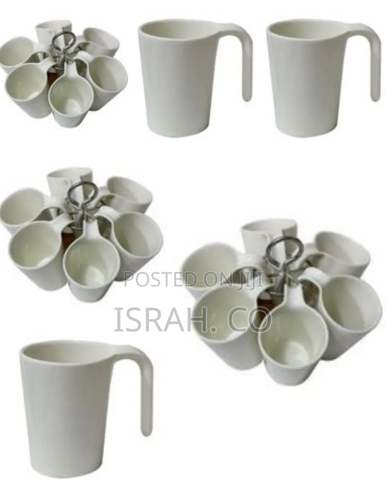 Tea Cups on a Round Wooden