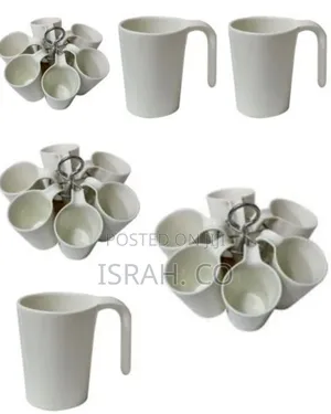 Tea Cups on a Round Wooden