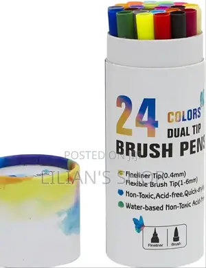 24 Colors Dual Tip Brush Pens